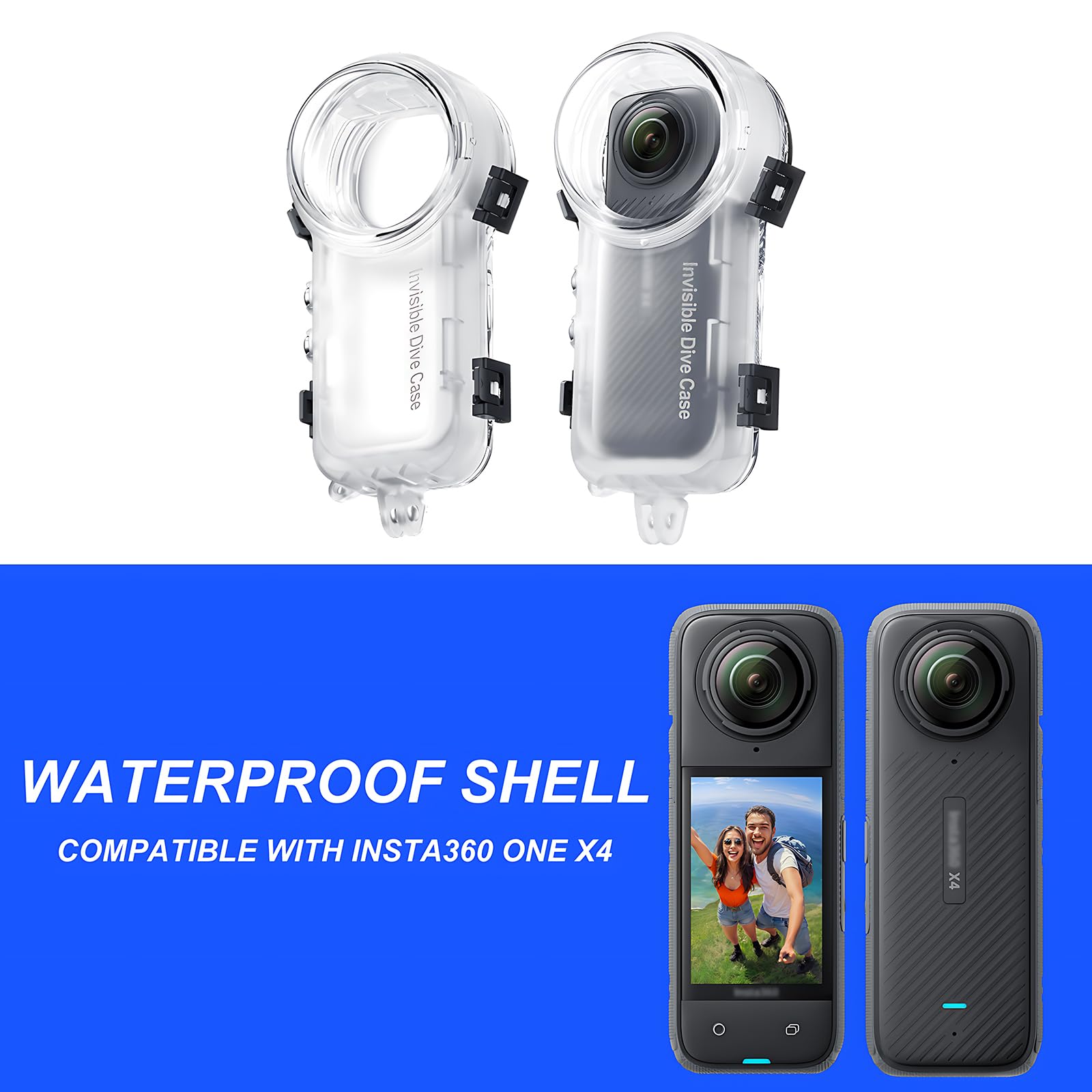 Boîtier étanche Pour Insta 360 X4 - Résiste Jusqu'à 40 M De Profondeur - Objectif En Verre Optique, Anti-buée - Pour Plongée, Sports Nautiques