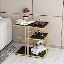 Metal Cocktail Coffee Table for Living Room, Bedroom and Farmhouse, Side Table for Small Spaces, with Two-Layer Storage for Small Space