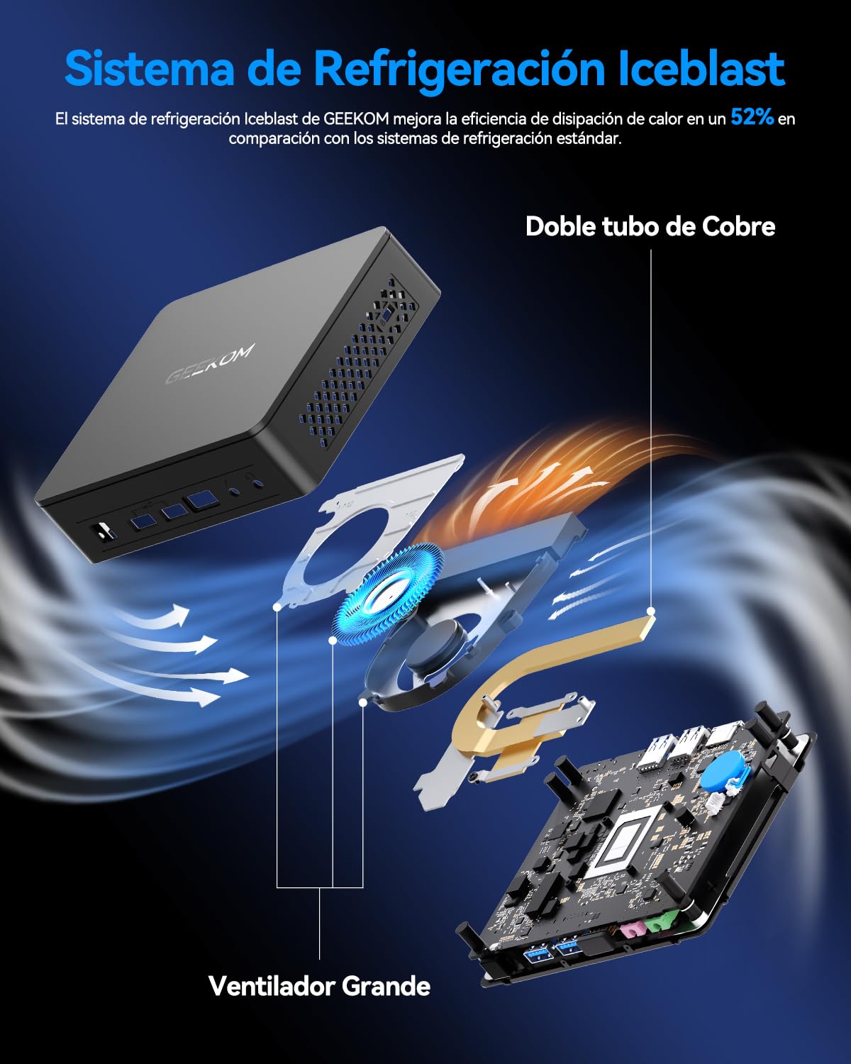 GEEKOM Air12 Lite Mini PC - con Alder Lake N95 CPU, 8GB RAM+256GB SSD | Mini Ordenador con Sistema Preinstalado Listo para Usar, 6×USB con 9PIN, Puerto LAN 2.5Gbps, Ideal para Negocio/Hogar/Escuela