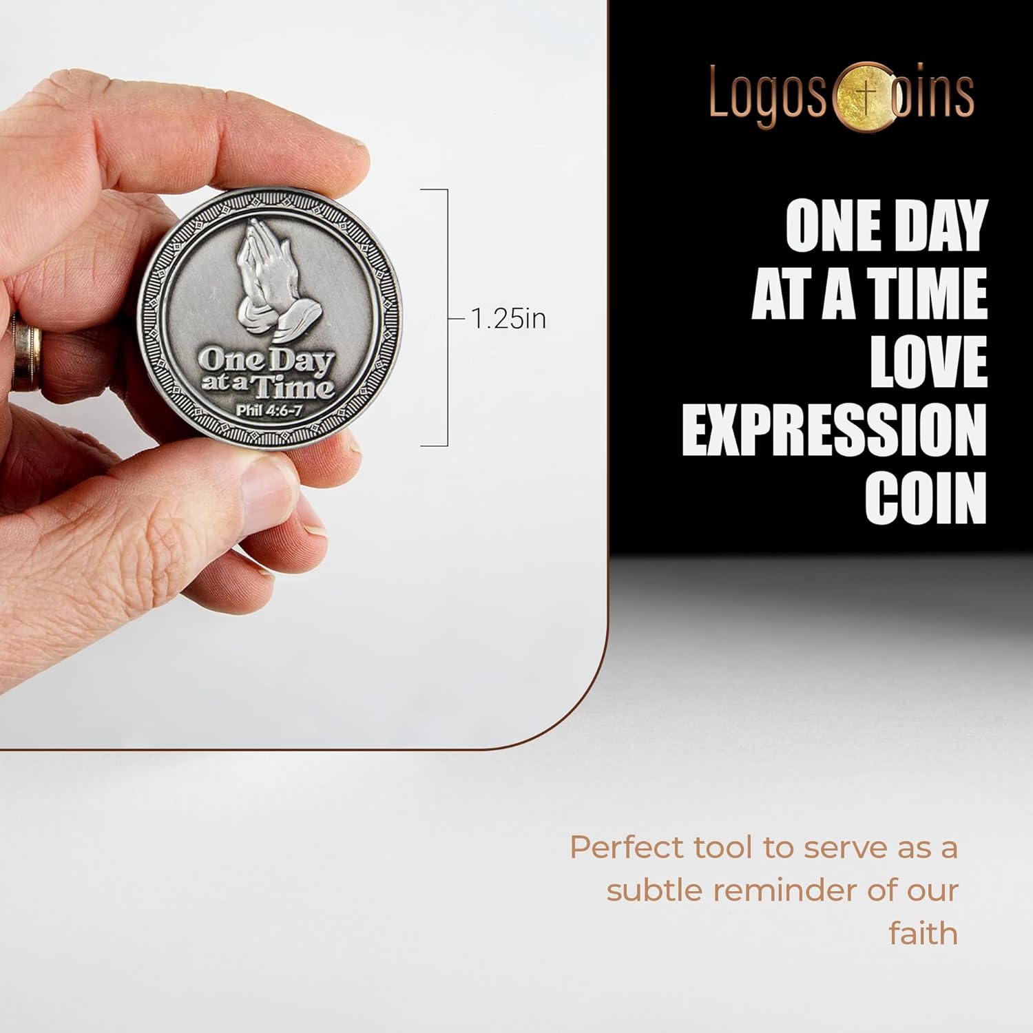 Serenity Prayer Love Expression Coin, Bulk Pack of 10 Appreciation Gifts for Police, Military & Law Enforcement, Keepsake Pocket Token of Prayer & Divine Protection for Men & Women, EDC Coin