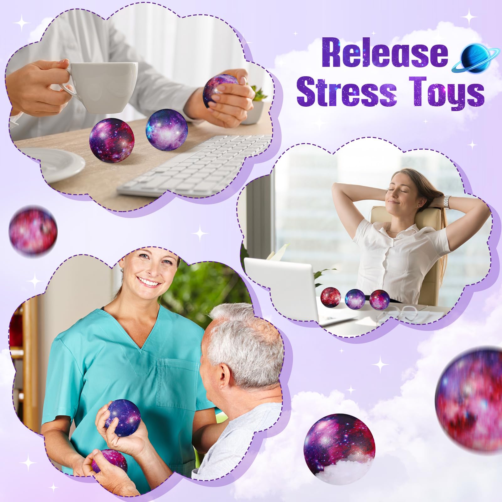 Snapklik.com : 90 Pcs Galaxy Stress Balls 2 Inch Outer Space Foam ...