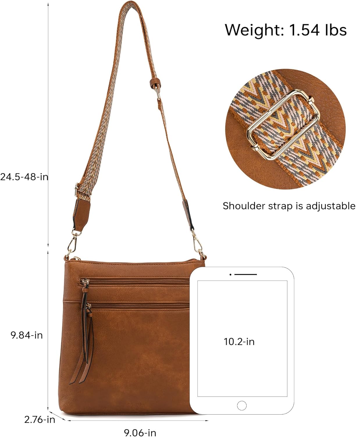 GEMIU Crossbody Bags for Women Vegan Leather Shoulder Bag with Multi Pocket, Adjustable Strap Purses