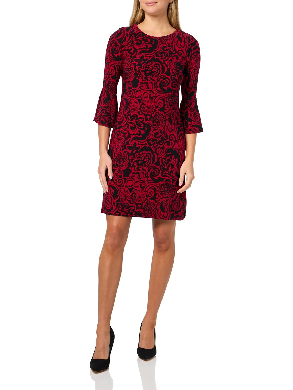 Tommy Hilfiger Womens 3 4 Bell Sleeves Jersey Stretch Shift Dress