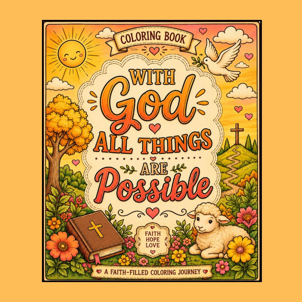 With God All Things Are Possible Coloring Book: Faith-Based Bible Verse Coloring Book for Relaxation, Encouragement & Inspiration
