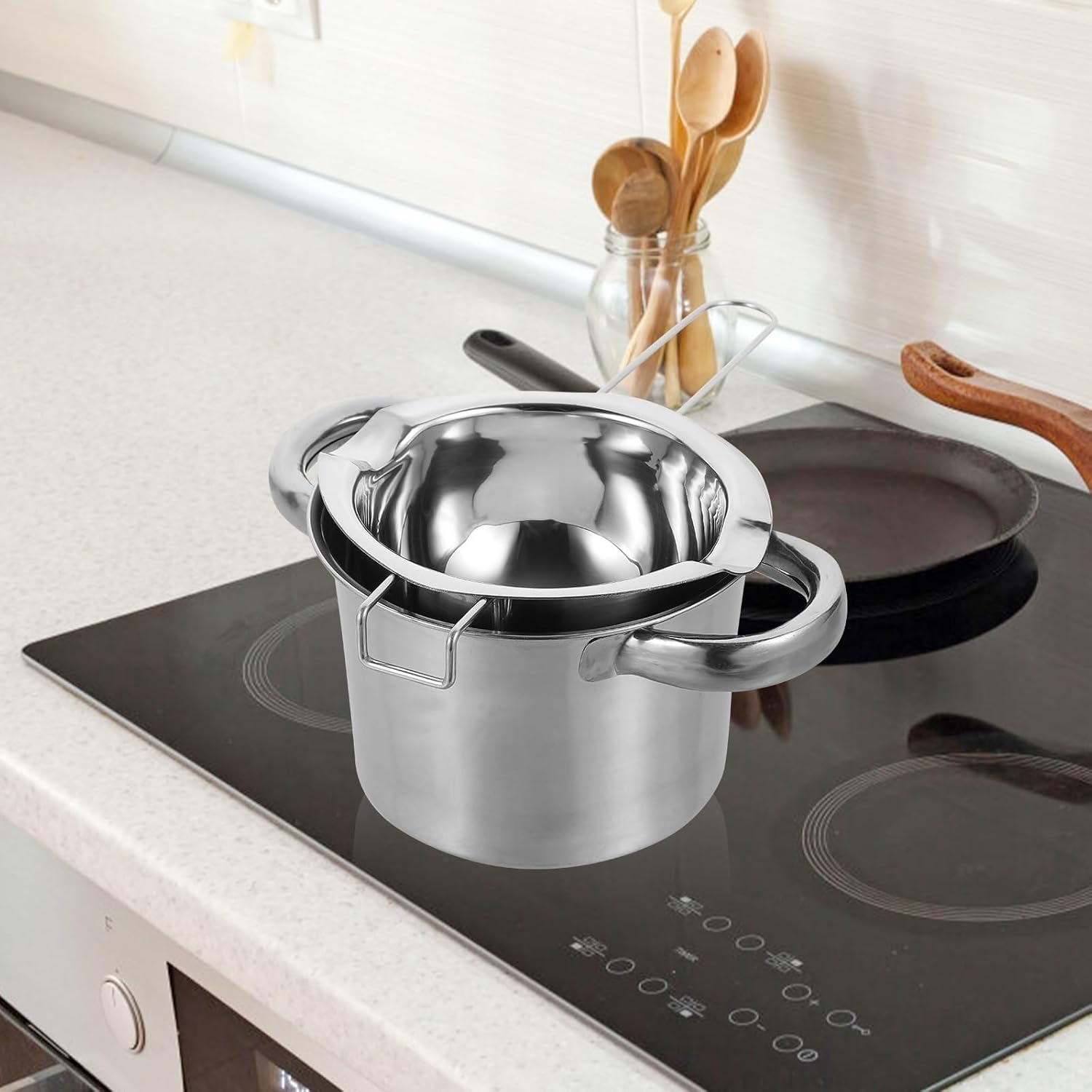 Stainless Steel Double Boiler Pot Melting Bowl Chocolate Melting Pot Cheese Double Layer Water Heating Stainless Steel Butter Boiler