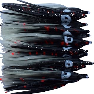 Octopus Skirts Trolling Fishing Lures Fishing Tackle Soft Plastic Lures Squid Skirts Saltwater/Bait Lures 30pcs 7.5cm/ 3in Black