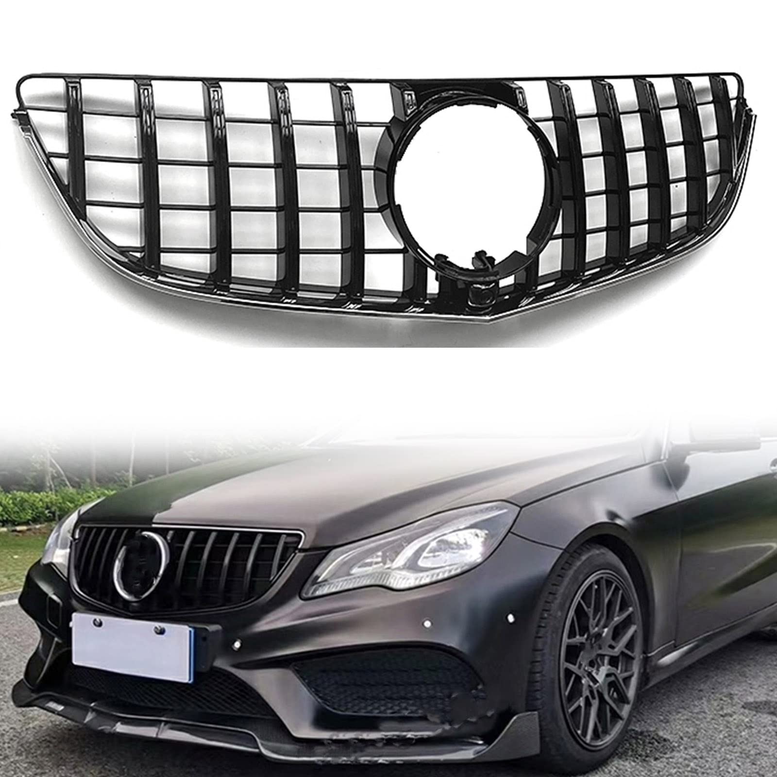 Grille Avant Noire Style GT R de Qualité Premium pour Mercedes Classe E Coupé