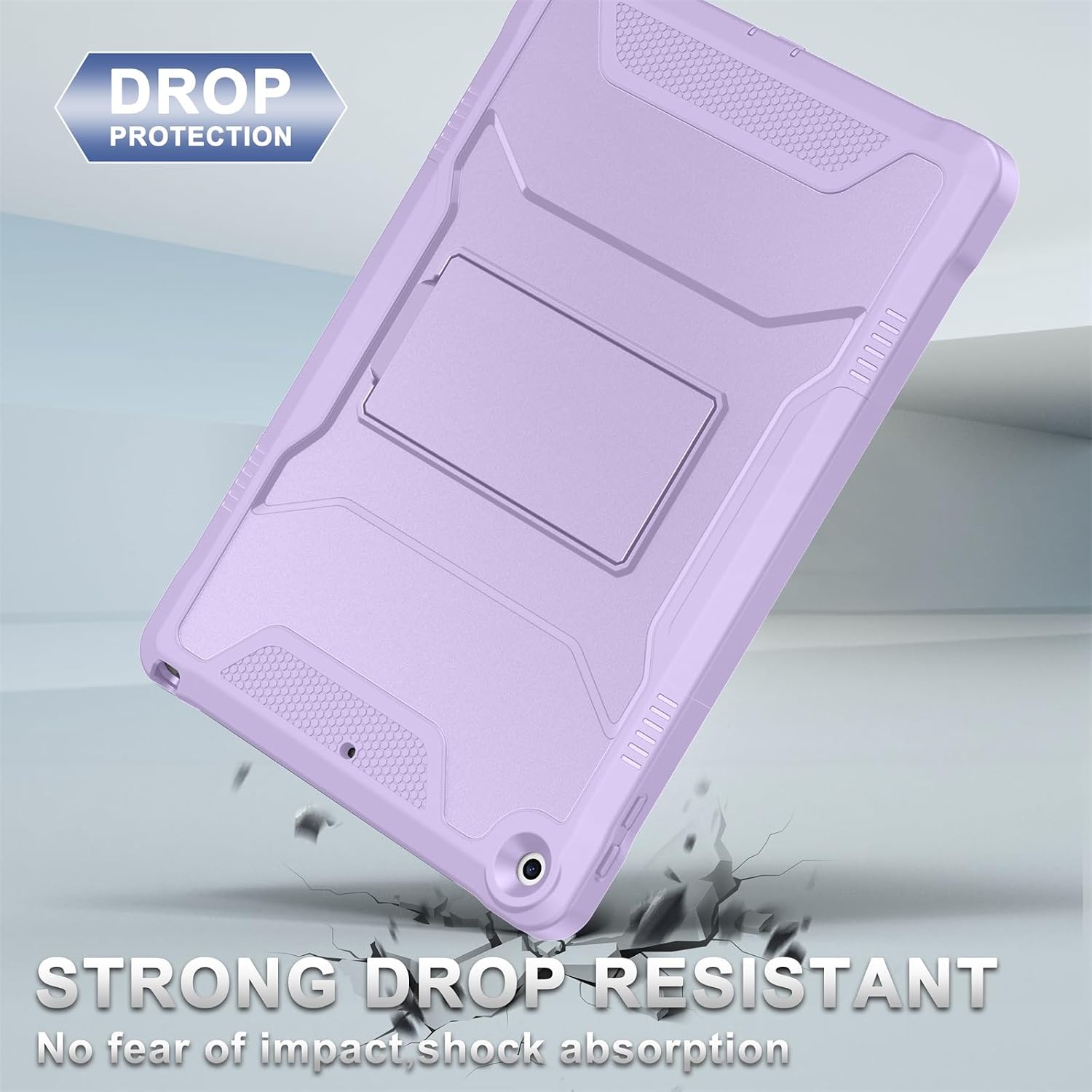 Soke Case for iPad 9th/8th/7th Generation 10.2-Inch (2021/2020/2019 Release), with Built-in Screen Protector and Kickstand, Rugged Full Body Protective Cover for Apple iPad 10.2 Inch - Violet