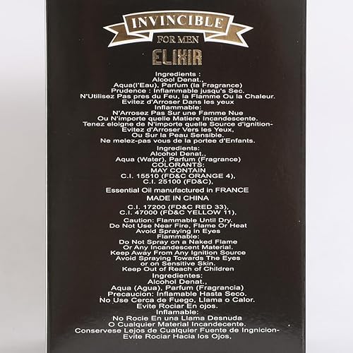 Miniatura 6 de Invicible Elixir Spray Colonia - Eau De Parfum para Hombres - 3.4 fl.oz