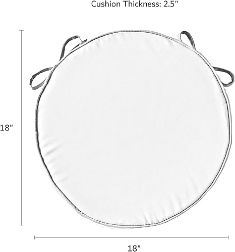 Miniatura 7 de South Pine Porch Cojín redondo reversible para asiento de comedor de 18 pulgadas (paquete de 2), Kinnabari Stripe 2 unidades