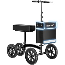 HOMLAND Knee Scooter Walker for Adults for Foot Injuries, 8 Rubber Wheel