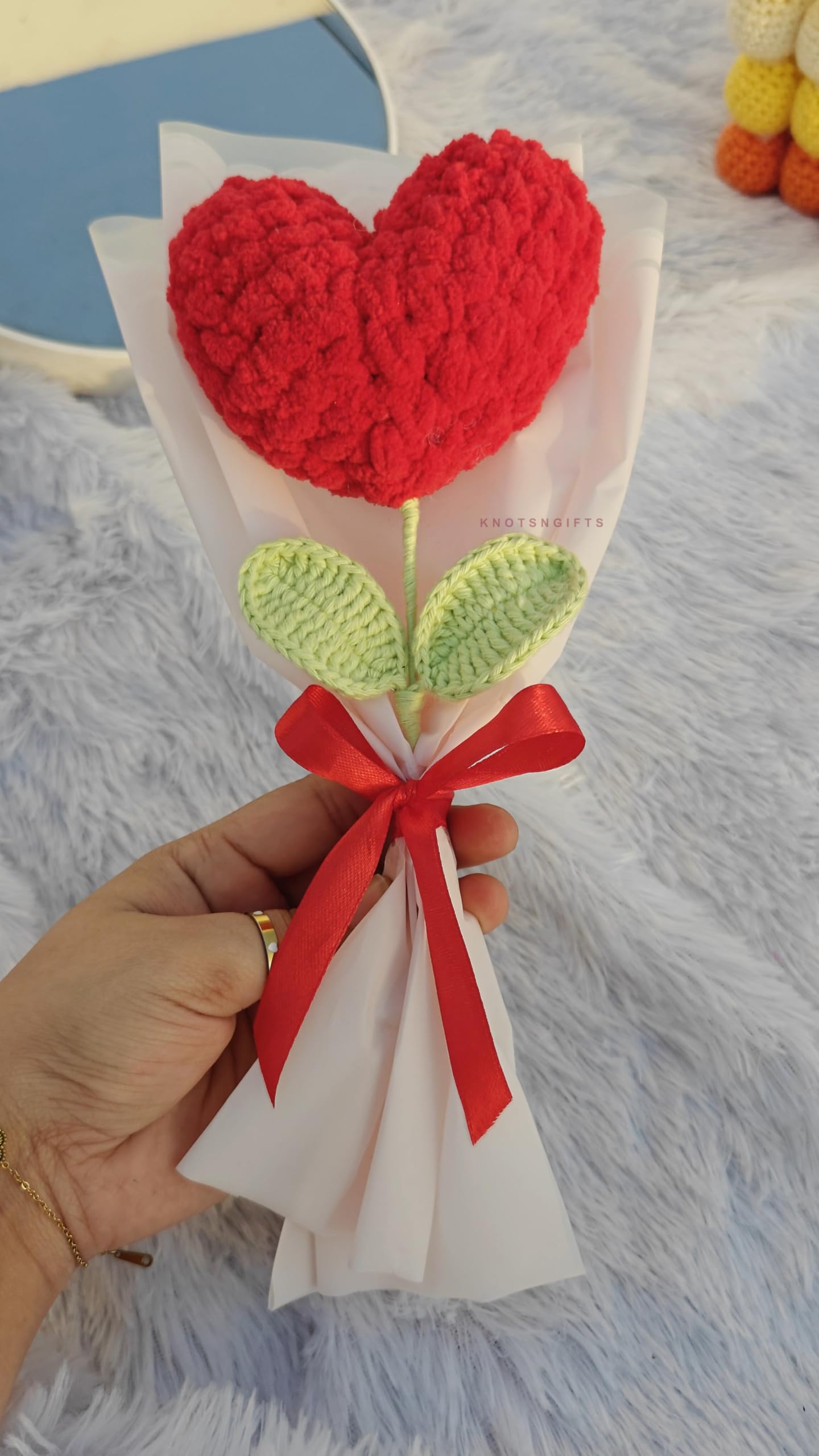 Crochet Heart Plushie Bouquet