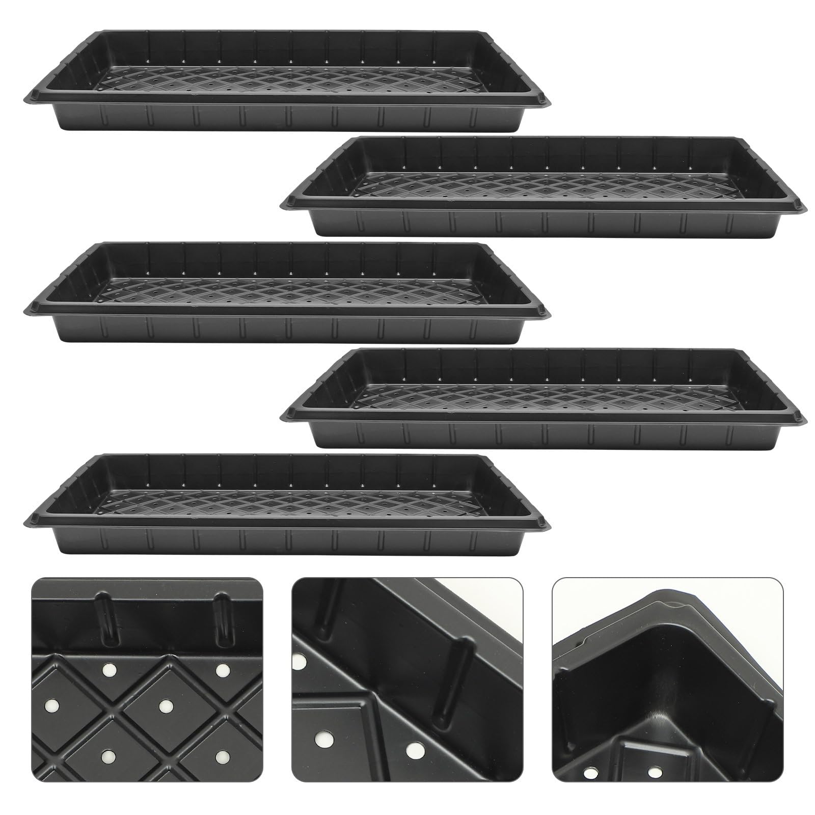 5 Piezas Bandejas para Germinación de Plántulas con Agujeros, Bandejas de Cultivo 1020 para Plantas de Interior y Exterior, Placa de Cultivo Reutilizable para Suculentas, Verduras