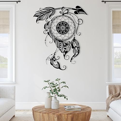 Miniatura 7 de Decoración de pared de metal atrapasueños, decoración de pared grande y bohemia, atrapasueños bohemio, diseño de atrapasueños, decoración de pared