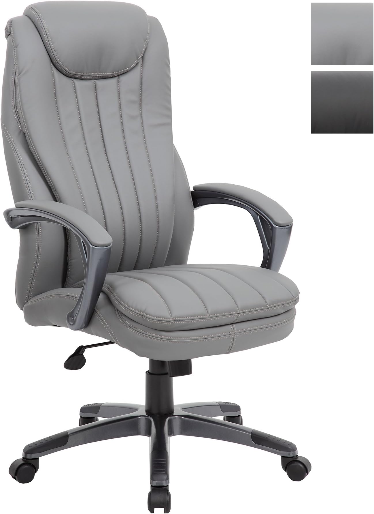Office Furniture Online Tanis Bonded Leather Manager Chair - Grey