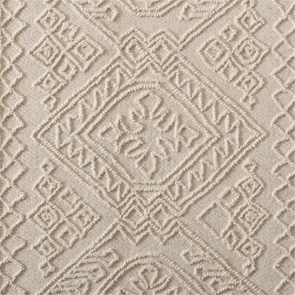 BOWERY HILL Modern Ivory Hand-Tufted Wool Area Rug, 5 ft x 8 ft, 100% Wool, Diamond Pattern, Contemporary Indoor Rug for Living Room, Bedroom, or Office