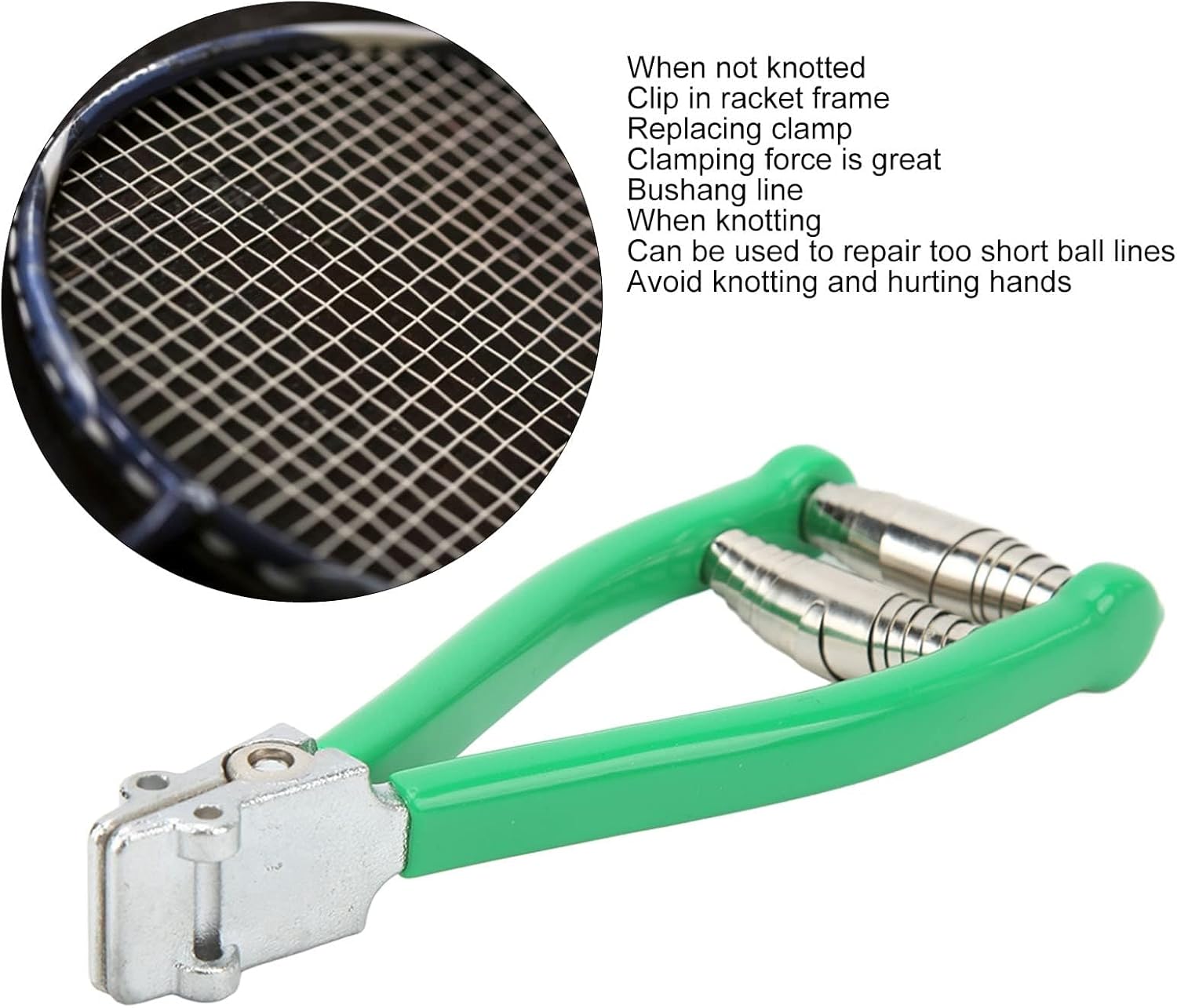 Sports Starting Clamp, Professional Metal Starting Stringing Clamp Tool, Universal Tennis Stringing Machines Tools, for Tennis Badminton Racket Green