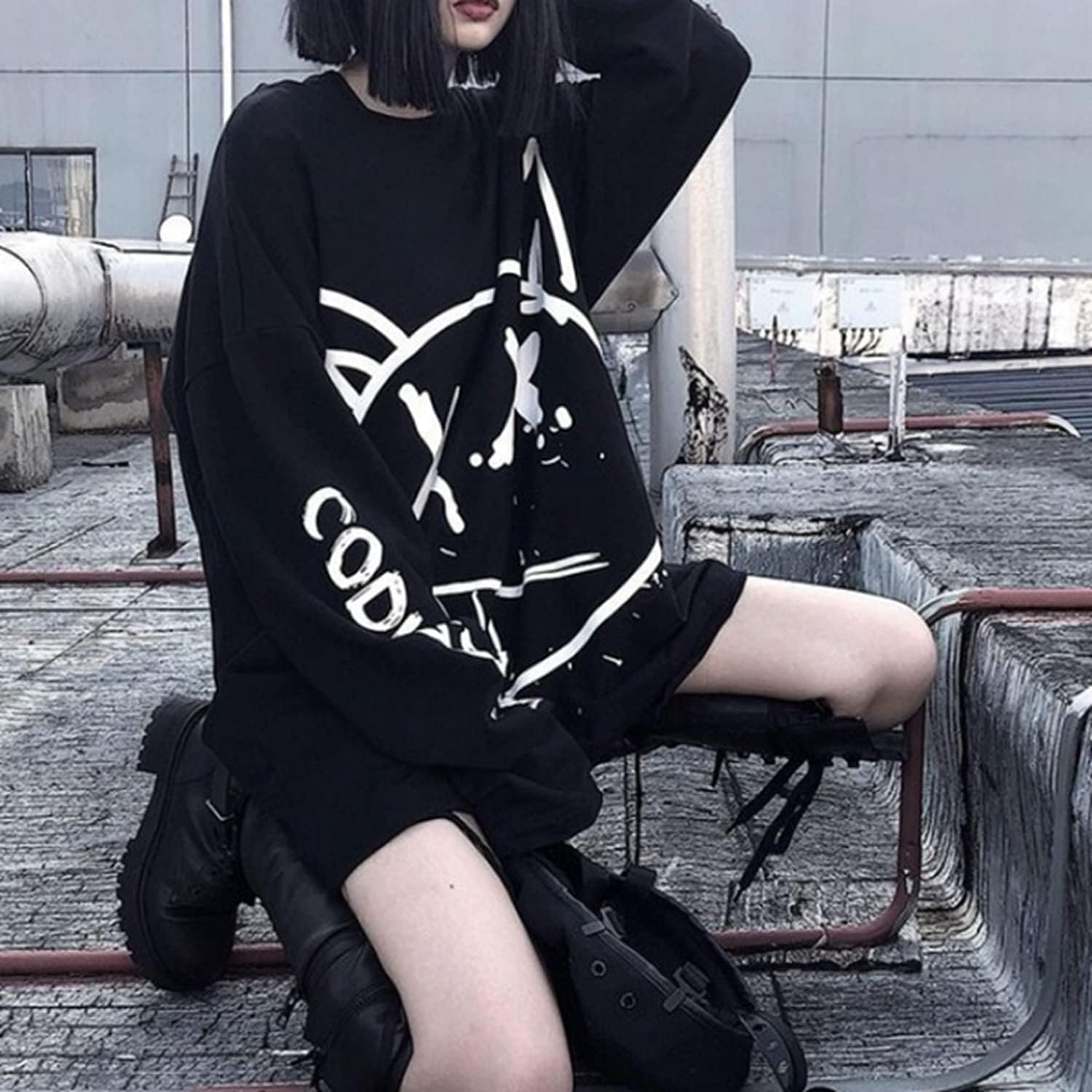 Gothic Cartoon Horror Graphic T-Shirt Women Character Print Loose Punk Japanese Pullover Top Harajuku Street Tees … - Image 3