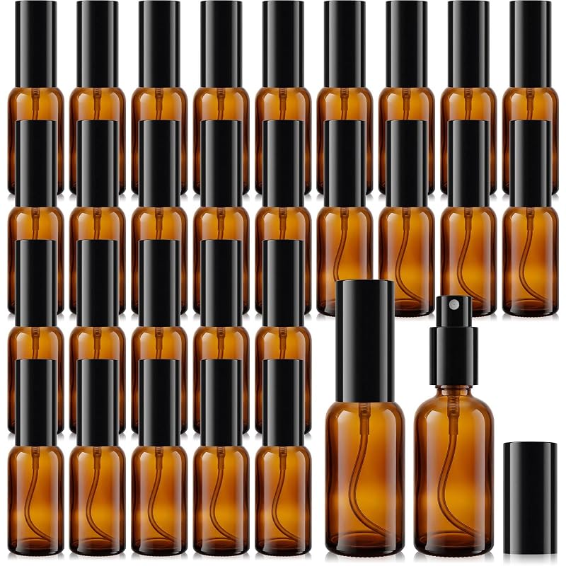 Roshtia Frasco de Vidro com Spray Âmbar Preto, 30 Unidades, 30 mL