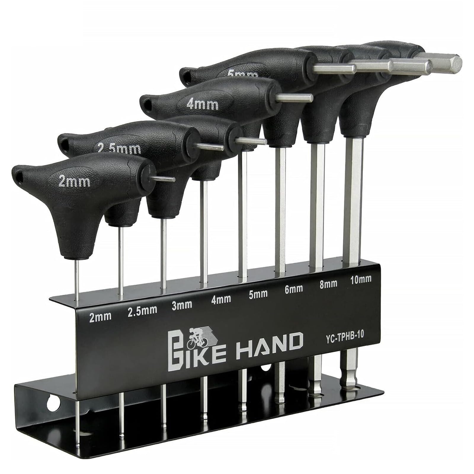 BIKE HAND Juego de llaves Allen con mango en T, 8 piezas, 2,2,5,3,4,5,6,8 mm y 10 mm