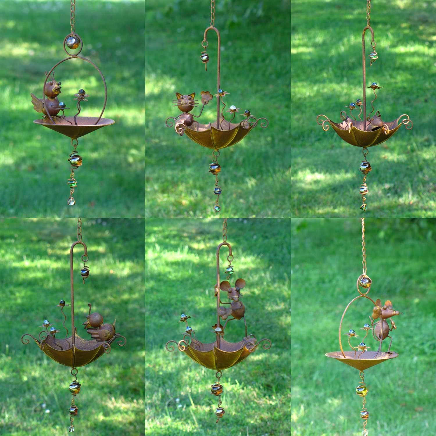 Hanging Umbrella BirdFeeder Decorations (Set of All 6
