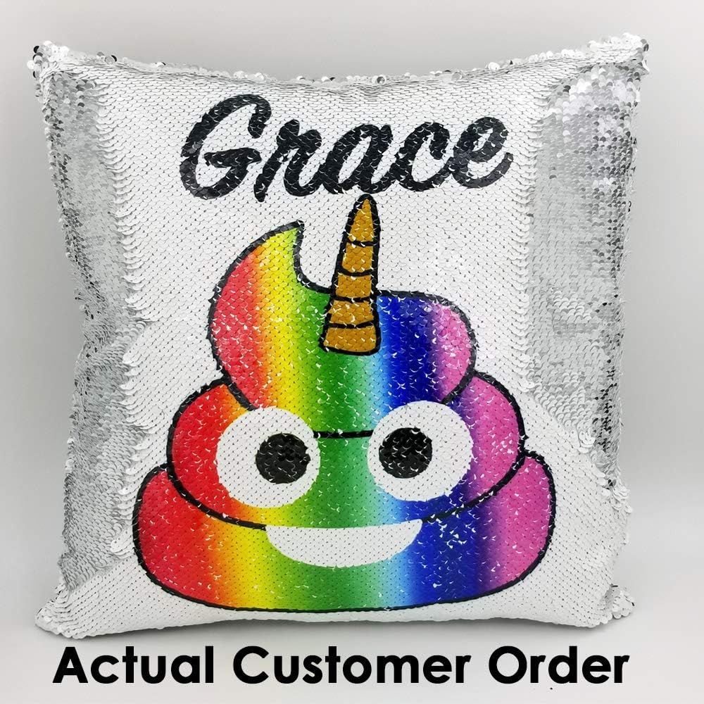 rainbow sequin cushion