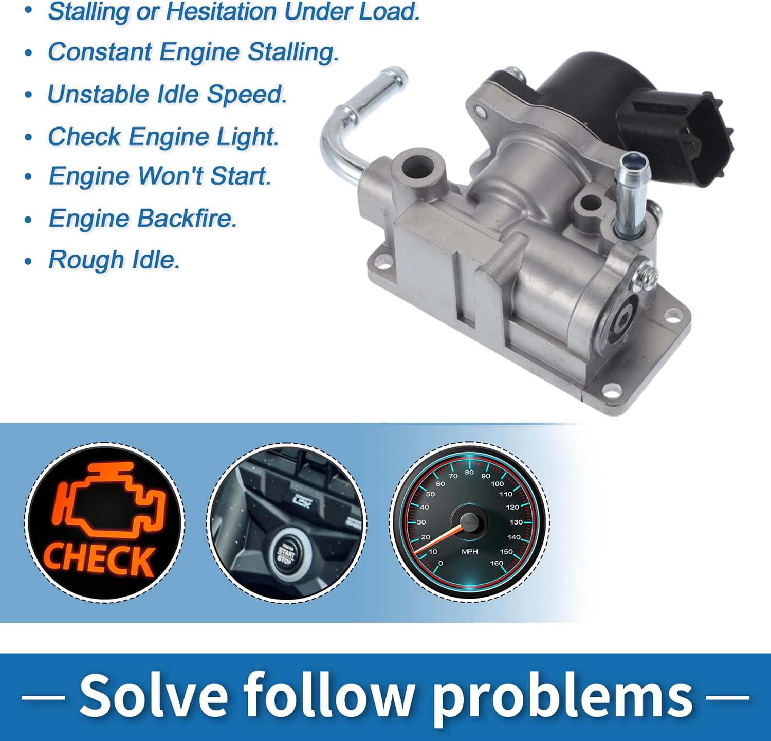 Car Idle Air Control Valve for Nissan Sentra 2000-2006 Replace No.237815M010 IACV Idle Motor Idle Air Control Valve for Stable Engine Operation