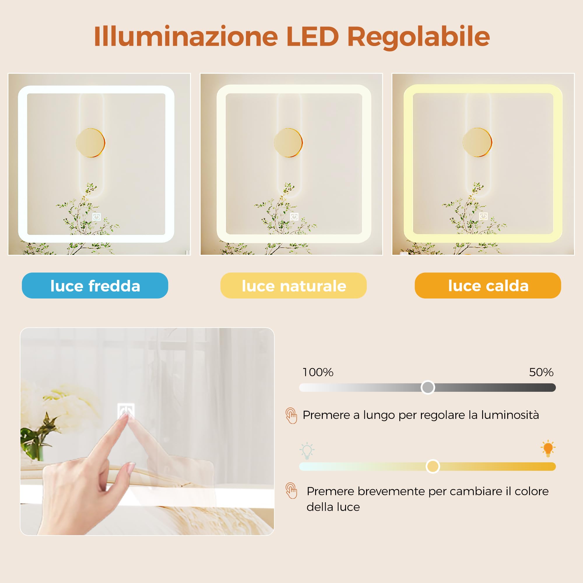 ANWBROAD Toeletta Trucco con Specchio e Luci, Portagioielli, Sgabello | Piano in Vetro, Postazione Trucco con Prese 9 Cassetti 7 Ripiani Aperti, Luminosità Regolabile,Tavolo da Trucco Bianco BDT21W