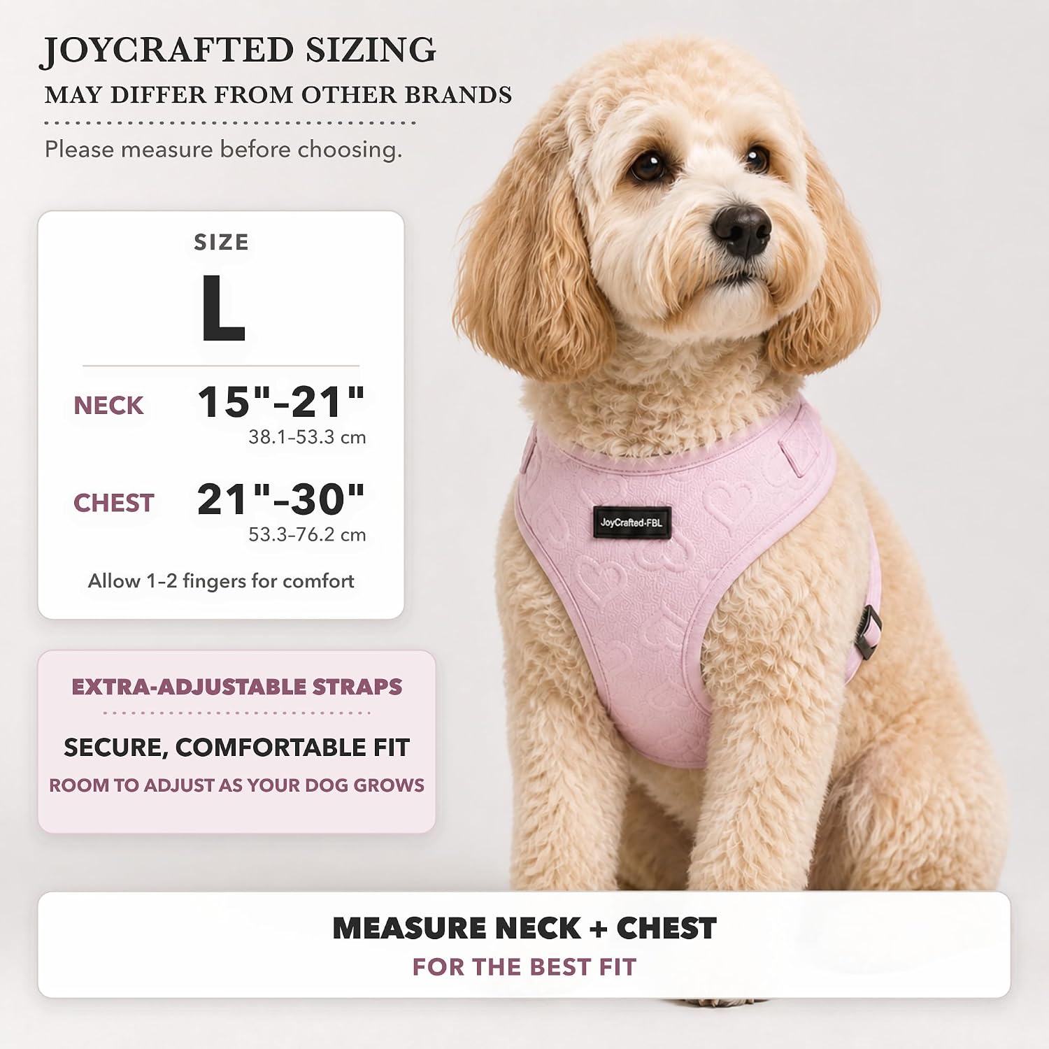 No Pull Dog Harness & Leash Set with Cute Heart Print, Soft Padded, Large image 4