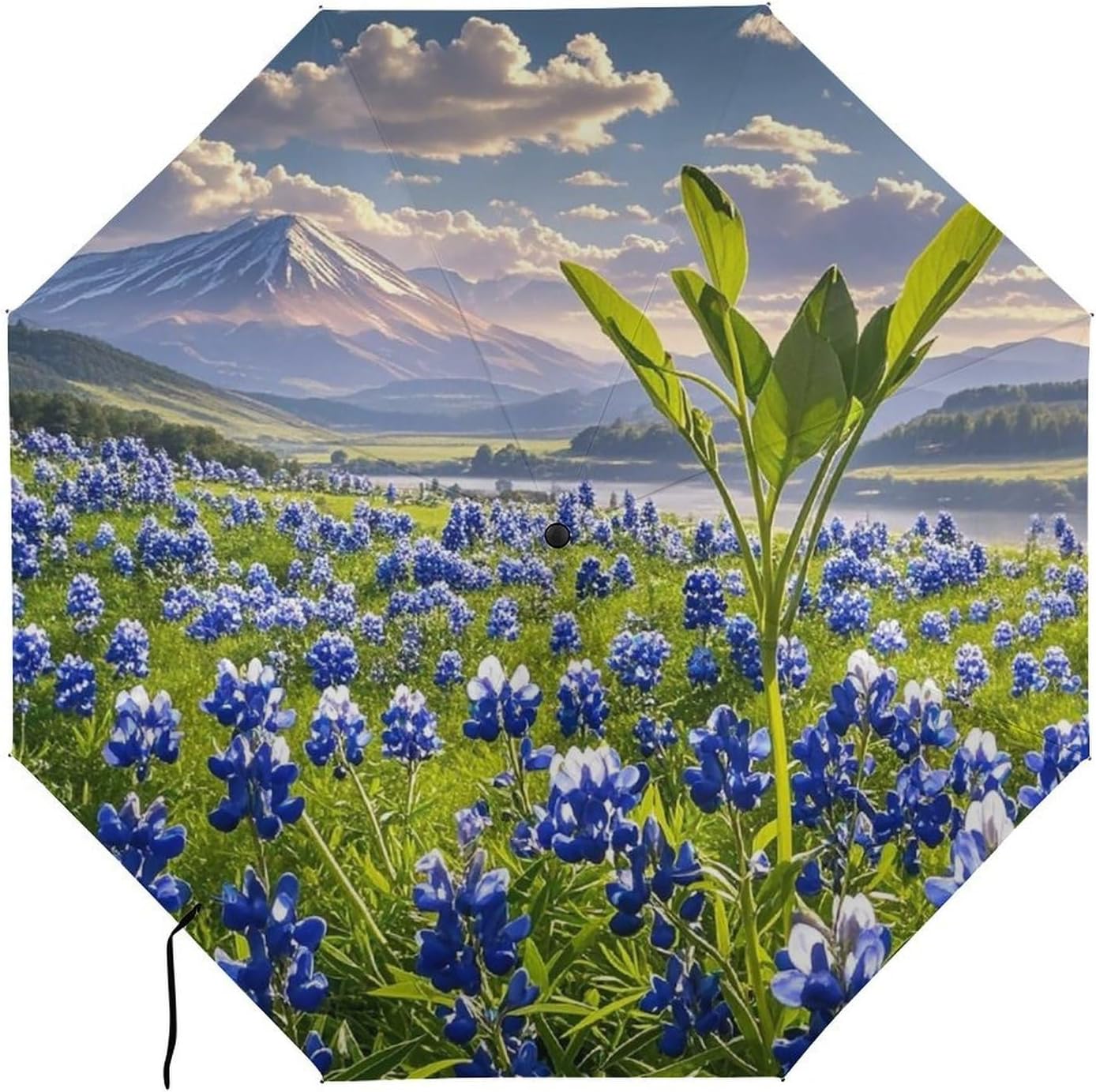 Bluebonnets Scenery Golf Umbrellas-2 Fold Automatic,Windproof Umbrella with Portable,Strong,Folding Umbrella for Women Men