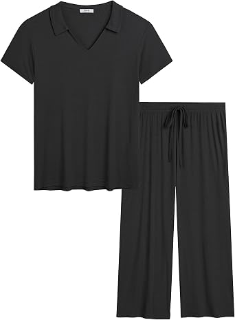 Joyaria Cooling Pajamas Bamboo Viscose Ribbed Moisture Wicking PJ Set S-XXL