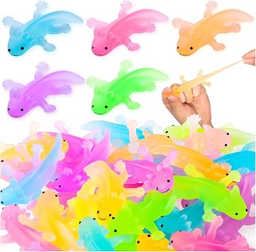 20PCS Axolotl Animals Toys Bulk Cute Squeeze Axolotl Fidget Stress Relief, Salamander Animal Sensory Toys for Child Relax Meeting Favors Birthday Decorations 5 Color