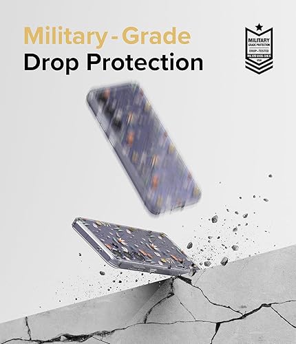 Miniatura 6 de Ringke Fusion Design - Funda compatible con Samsung Galaxy S24 Plus 5G, parte trasera dura transparente con diseño de flores, a prueba de golpes,