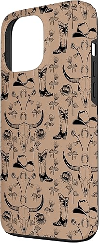 Miniatura 2 de iPhone 13 Pro Max Western Boho Skull, girasoles, chicas de campo, funda para botas vaqueras
