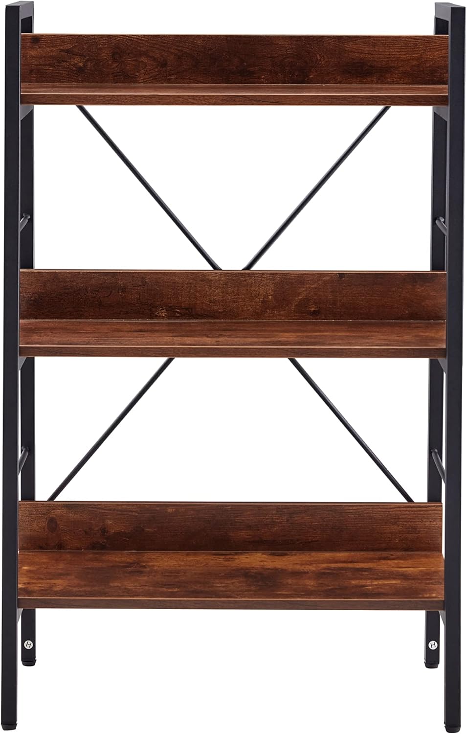 3 Layer Display Bookshelf H Ladder Shelf Storage Shelves Rack Shelf Unit Metal Frame, Tigger, 1 pc per Carton