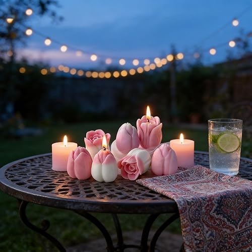 Miniatura 7 de 3 moldes de silicona de flores de tulipán 3D de resina floral para velas de jabón, molde de flores de fondant de chocolate para decoración de velas