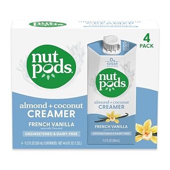 nutpods Barista Basics Non Dairy Coffee Creamer Bundle: a 3 pack of Classic Chocolate and a 4 pack of French Vanilla and Caramel, Made from Almonds and Coconuts with zero sugar.