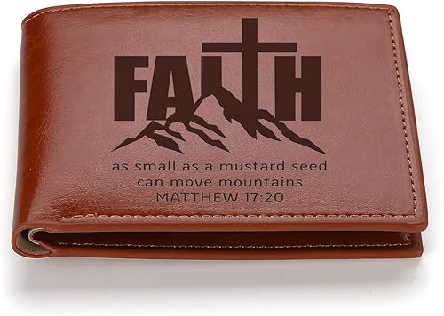 Regalos cristianos Billetera de cuero con Dios All Things are Possible Cartera de cuero Versículo de la Biblia Fe Religiosa Cristiana para mujeres y