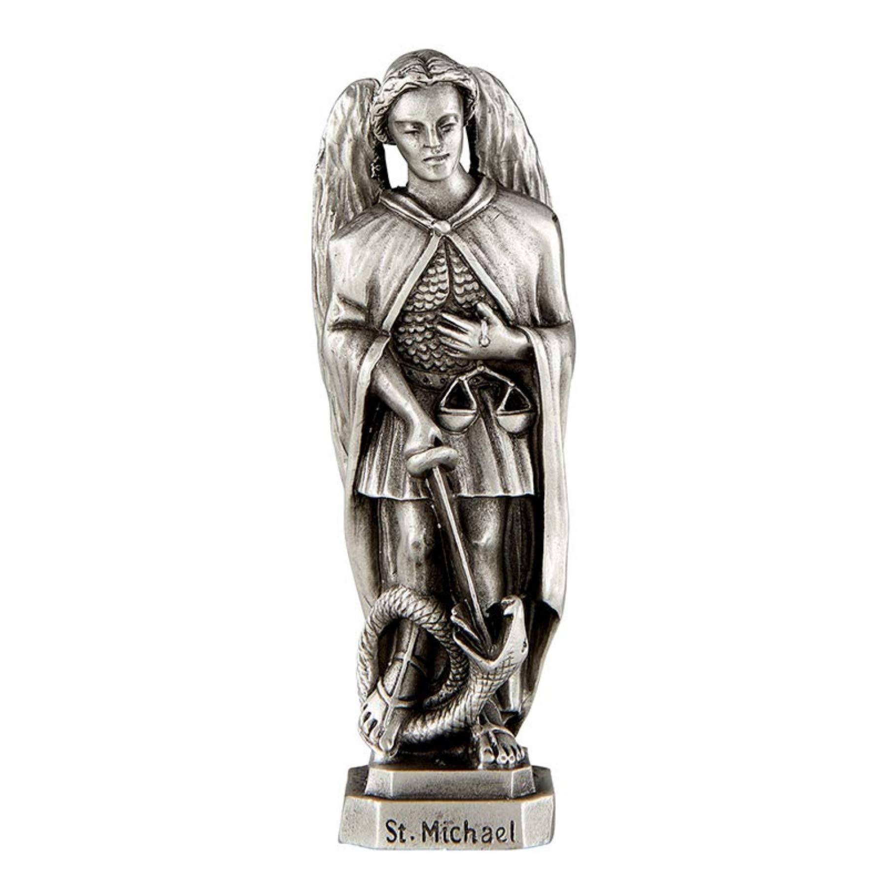 Buy Pewter Catholic Saint St Michael The Archangel Statue with