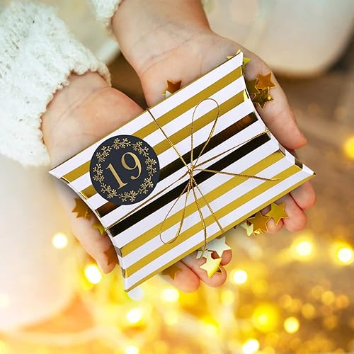 Miniatura 10 de Naler Calendario de Adviento de Navidad 2022, cajas de regalo de cuenta regresiva de Navidad para llenar cajas de regalo de copo de nieve, cajas de