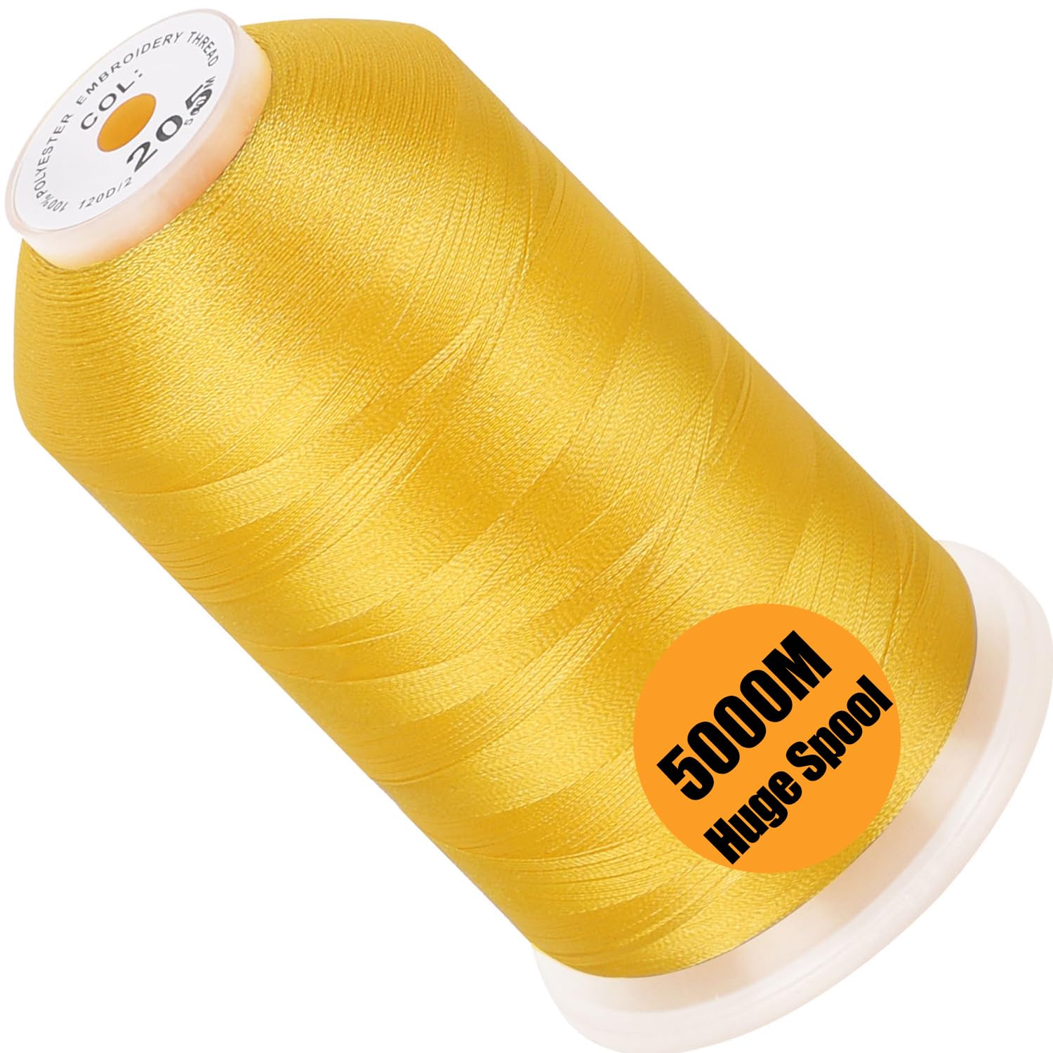 New brothread 5000M Huge Spool Embroidery Machine Thread - Yellow