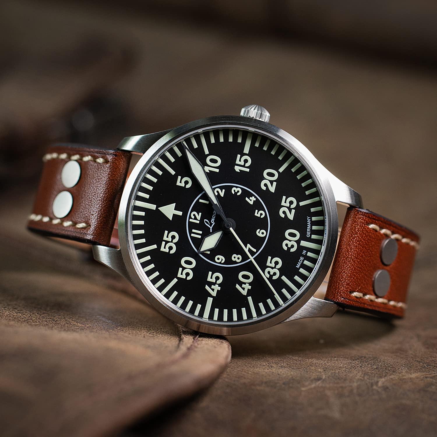 Laco Fliegeruhr Zürich.2 40 Made in Germany – 40 mm Ø hochwertige Quarzuhr – Baumuster B – Einzigartige Qualität. Herausragende Verarbeitung – Wasserdicht