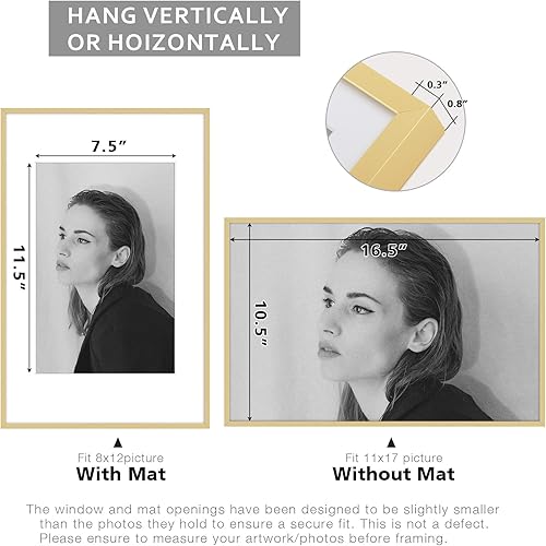 Vista 327 de Golden State Art - Portarretratos de aluminio de 18 x 24 pulgadas - con paspartú para fotos de 16 x 20 pulgadas o sin paspartú para póster de 18 x