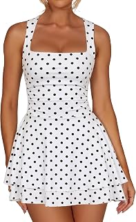 Kaximil Women's Square Neck Ruffle Hem Party Mini Dress