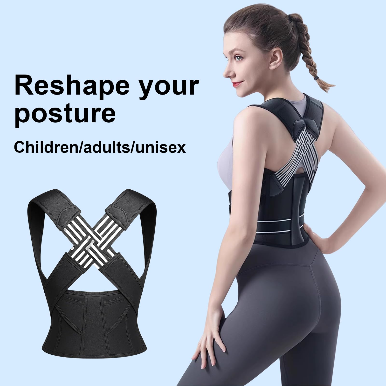 Ceinture de posture réglable correcteur dos épaules soutien colonne vertébrale
