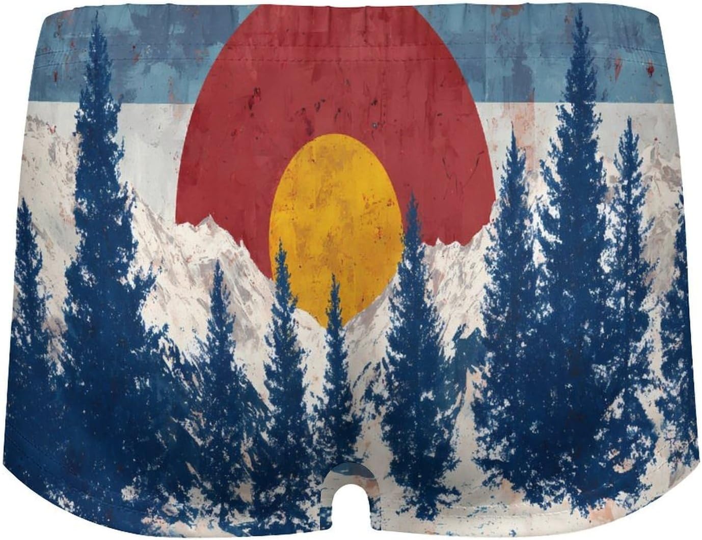 Colorado Flag with Mountains Funny Women's Boxer Briefs Breathable Underpants Trunks Stretch Underwear