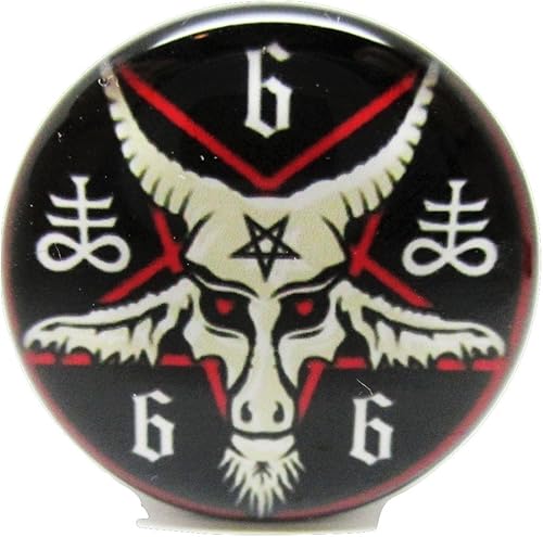 Brand NewPair 666 Baphomet Pentagram - Tapones acrílicos atornillados, 10 tamaños, Acrílico