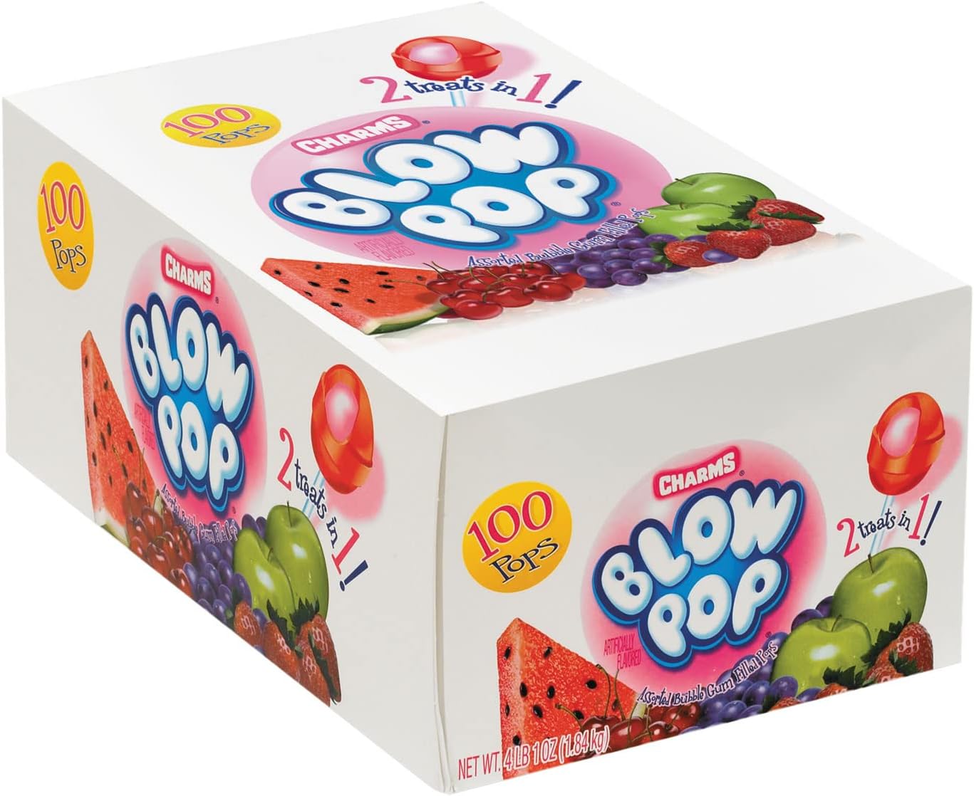 Amazon.com : Charms Blow Pops Blue Razz Berry Flavor, 48 Count (Pack of ...