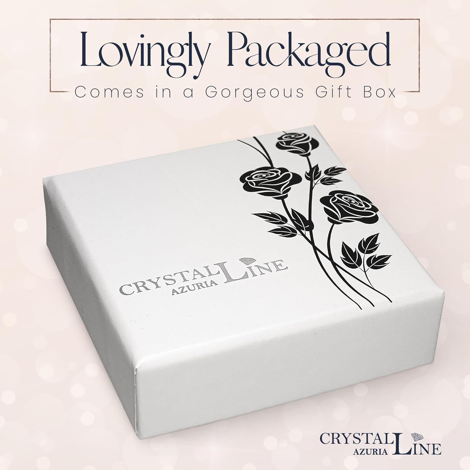 Crystalline Azuria Teardrop Pendant Necklace with Blue Simulated Sapphire Zirconia Crystals 18K White Gold Plated for Women 18 inches - Image 6