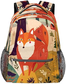 Mochilas para adolescentes, meninas, meninos, floresta, raposa, mochila de viagem para mulheres e homens, mochilas universitárias para escola, trabalho, laptop, mochila resistente à água para caminhadas, Multicor, Medium